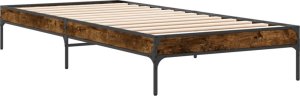 vidaXL vidaXL Rama łóżka, przydymiony dąb, 90x190 cm, materiał drewnopochodny 2
