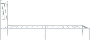 vidaXL vidaXL Metalowa rama łóżka z wezgłowiem, biała, 90x200 cm 5