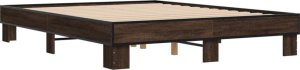 vidaXL vidaXL Rama łóżka, brązowy dąb, 150x200 cm, materiał drewnopochodny 2