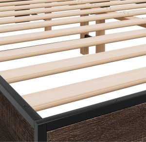 vidaXL vidaXL Rama łóżka, brązowy dąb, 150x200 cm, materiał drewnopochodny 7