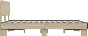 vidaXL vidaXL Rama łóżka, dąb sonoma, 120x200 cm, materiał drewnopochodny 5