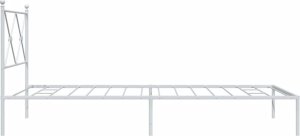 vidaXL vidaXL Metalowa rama łóżka z wezgłowiem, biała, 100x200 cm 5