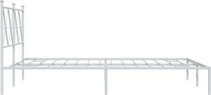 vidaXL vidaXL Metalowa rama łóżka z wezgłowiem, biała, 135x190 cm 5