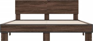 vidaXL vidaXL Rama łóżka, brązowy dąb, 150x200 cm, materiał drewnopochodny 4
