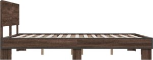 vidaXL vidaXL Rama łóżka, brązowy dąb, 150x200 cm, materiał drewnopochodny 5