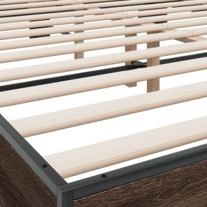 vidaXL vidaXL Rama łóżka, brązowy dąb, 150x200 cm, materiał drewnopochodny 7