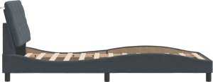vidaXL vidaXL Rama łóżka z zagłówkiem, ciemnoszara, 90x200 cm, aksamitem 6
