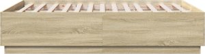 vidaXL vidaXL Rama łóżka z LED, dąb sonoma, 135x190 cm 7