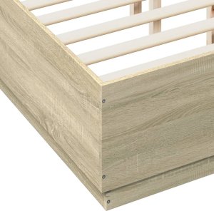 vidaXL vidaXL Rama łóżka z LED, dąb sonoma, 135x190 cm 9