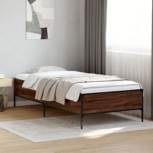 vidaXL vidaXL Rama łóżka, brązowy dąb, 75x190 cm, materiał drewnopochodny 3