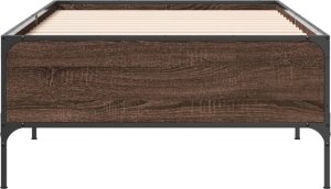 vidaXL vidaXL Rama łóżka, brązowy dąb, 75x190 cm, materiał drewnopochodny 4