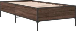 vidaXL vidaXL Rama łóżka, brązowy dąb, 75x190 cm, materiał drewnopochodny 6