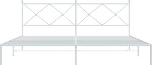 vidaXL vidaXL Metalowa rama łóżka z wezgłowiem, biała, 193x203 cm 4