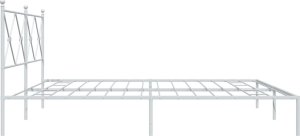 vidaXL vidaXL Metalowa rama łóżka z wezgłowiem, biała, 193x203 cm 5