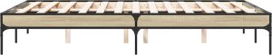 vidaXL vidaXL Rama łóżka, dąb sonoma, 140x190 cm, materiał drewnopochodny 5