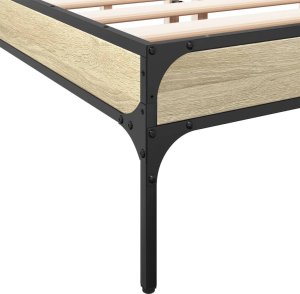 vidaXL vidaXL Rama łóżka, dąb sonoma, 140x190 cm, materiał drewnopochodny 7