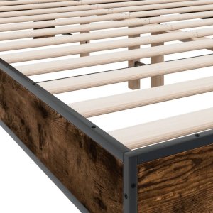 vidaXL vidaXL Rama łóżka, przydymiony dąb, 140x200cm, materiał drewnopochodny 7