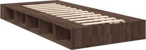 vidaXL vidaXL Rama łóżka, brązowy dąb, 75x190 cm, materiał drewnopochodny 6