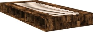 vidaXL vidaXL Rama łóżka, przydymiony dąb, 90x200 cm, materiał drewnopochodny 5