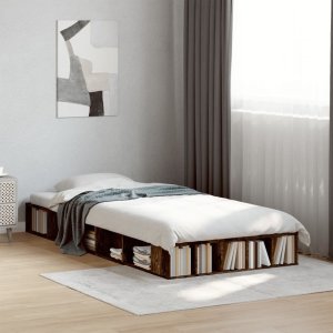 vidaXL vidaXL Rama łóżka, przydymiony dąb, 75x190 cm, materiał drewnopochodny 3