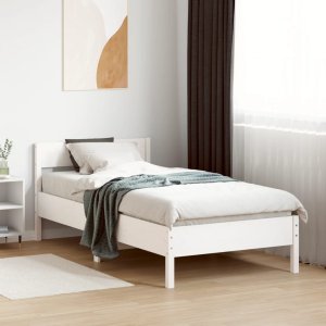 vidaXL vidaXL Rama łóżka bez materaca, biała, 75x190 cm, lite drewno sosnowe 3
