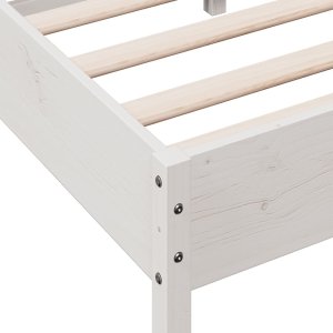 vidaXL vidaXL Rama łóżka bez materaca, biała, 75x190 cm, lite drewno sosnowe 7