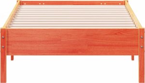 vidaXL vidaXL Rama łóżka bez materaca, woskowy brąz, 90x190 cm, sosnowa 4