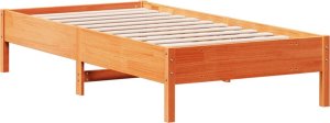 vidaXL vidaXL Rama łóżka bez materaca, woskowy brąz, 90x190 cm, sosnowa 6