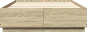 vidaXL vidaXL Rama łóżka, dąb sonoma, 120x200 cm, materiał drewnopochodny 4