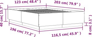 vidaXL vidaXL Rama łóżka, dąb sonoma, 120x200 cm, materiał drewnopochodny 9