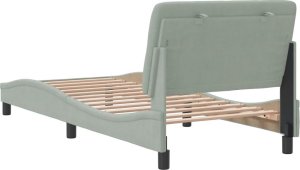 vidaXL vidaXL Rama łóżka z zagłówkiem, jasnoszara, 90x200 cm, aksamitna 7