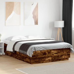 vidaXL vidaXL Rama łóżka, przydymiony dąb, 120x200cm, materiał drewnopochodny 3
