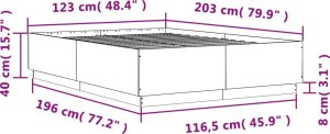 vidaXL vidaXL Rama łóżka, przydymiony dąb, 120x200cm, materiał drewnopochodny 9