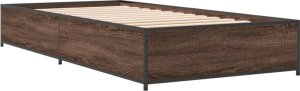 vidaXL Rama łóżka, brązowy dąb, 75x190 cm 2