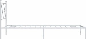 vidaXL vidaXL Metalowa rama łóżka z wezgłowiem, biała, 80x200 cm 5