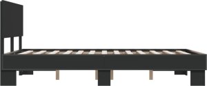 vidaXL vidaXL Rama łóżka, czarna, 120x200 cm, materiał drewnopochodny i metal 5