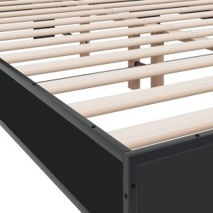 vidaXL vidaXL Rama łóżka, czarna, 120x200 cm, materiał drewnopochodny i metal 7