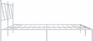 vidaXL vidaXL Metalowa rama łóżka z wezgłowiem, biała, 183x213 cm 5