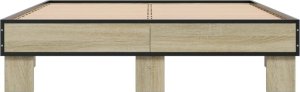 vidaXL vidaXL Rama łóżka, dąb sonoma, 120x190 cm, materiał drewnopochodny 4