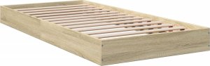 vidaXL vidaXL Łóżko bez materaca, dąb sonoma, 75x190 cm 6