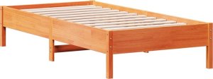 vidaXL vidaXL Rama łóżka bez materaca, woskowy brąz, 75x190 cm, sosnowa 2