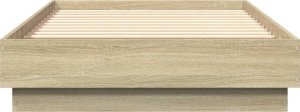 vidaXL vidaXL Łóżko bez materaca, dąb sonoma, 75x190 cm 4