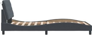 vidaXL vidaXL Rama łóżka z zagłówkiem, ciemnoszara, 100x200 cm, aksamitna 6