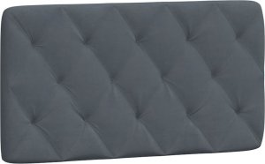 vidaXL vidaXL Rama łóżka z zagłówkiem, ciemnoszara, 100x200 cm, aksamitna 8