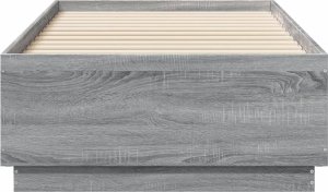 vidaXL vidaXL Rama łóżka z LED, szary dąb sonoma, 75x190 cm 6