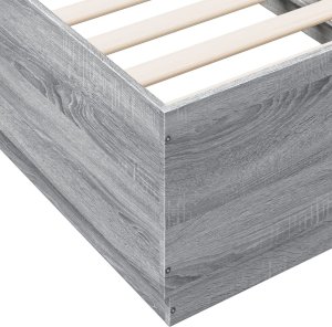 vidaXL vidaXL Rama łóżka z LED, szary dąb sonoma, 75x190 cm 9