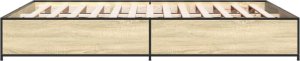 vidaXL vidaXL Rama łóżka, dąb sonoma, 150x200 cm, materiał drewnopochodny 5