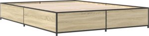 vidaXL vidaXL Rama łóżka, dąb sonoma, 150x200 cm, materiał drewnopochodny 6