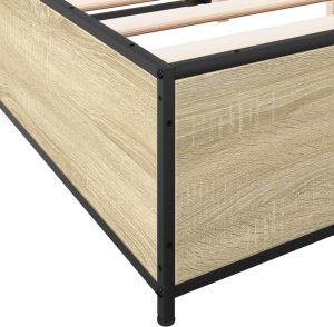 vidaXL vidaXL Rama łóżka, dąb sonoma, 150x200 cm, materiał drewnopochodny 7