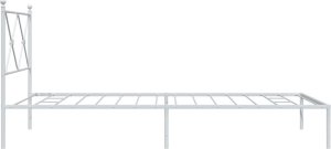 vidaXL vidaXL Metalowa rama łóżka z wezgłowiem, biała, 100x190 cm 5